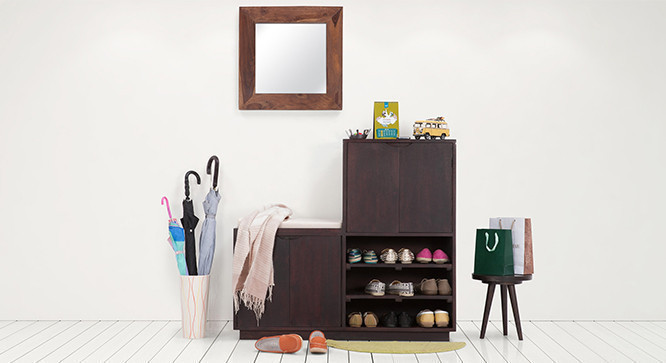 Wellington Shoe Rack & Bench (Dark Walnut)